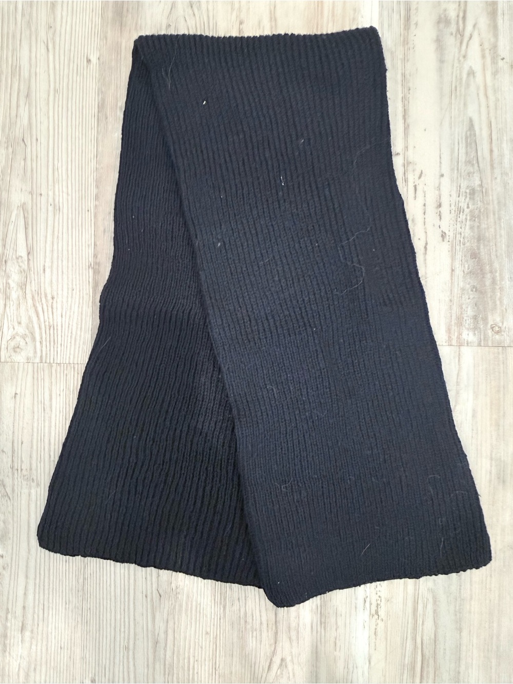 Men's Blue Wool Rib Knit Scarf - Contemporary Everyday Style